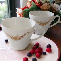 2 Rosenthal Romance Medley Tea Cup Bjorn Wilnblad Bone China White Gold Germany  - £25.20 GBP