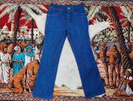 Vtg 1980s Wrangler USA 935 Traditional Cowboy Slim Fit Boot Cut Blue Jeans Sz 33 - $48.38