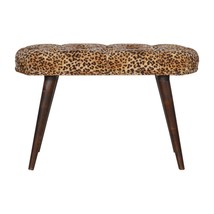 Leopard Print Bench - Deep Buttoned Velvet - $183.99