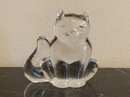 Kosta Boda Art Glass Zoo Series Crystal Cat Figurine Paperweight - $48.51