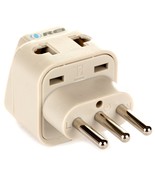 OREI Grounded Universal 2 in 1 Plug Adapter Type L for Italy, Uruguay &amp; ... - £1.55 GBP
