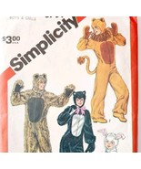 1982 Simplicity Animal Costume Patterns 5739 Halloween Kids Size 6-8 C86 - $40.83 CAD