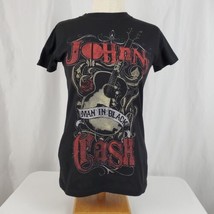 Johnny Cash Man in Black Women&#39;s T-Shirt Medium Cotton Country Music Nas... - £18.87 GBP
