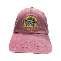 Vintage SEA WORLD Hat Adventure Parks Seaworld Cap Whale Fish Dolphin Purple - £16.22 GBP