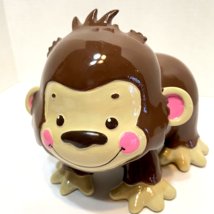 Fisher Price Precious Planet Brown Monkey Resin Plastic Bank with Stopper 7x6 in - £17.98 GBP