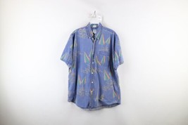 Vtg 90s Chaps Ralph Lauren Mens Large Faded Rainbow Beach Collared Button Shirt - £35.57 GBP