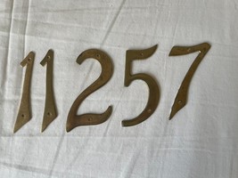 Vintage Set of 5 Brass Numbers - e575 - $7.92