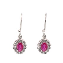 Natural ruby earring in 925 sterling solid silver - £119.61 GBP