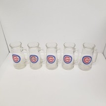 Vintage Baseball Chicago Cubs Glass Beer Mug Lot of 5, Man Cave, Home Bar - £50.56 GBP