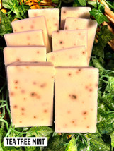 melscential Brand Body Soap-4.8oz bar-Tea Tree Mint-Hand Made-Cold Process - £7.09 GBP