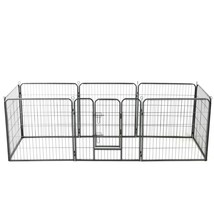 Dog Playpen 8 Panels Steel 80x80 cm Black - £123.64 GBP