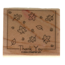 Stampin Up Rubber Stamp Thank You Falling Leaves Words Autumn Season Sentiment - £3.97 GBP