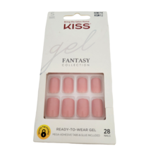 Kiss Nails Gel Look Fantasy Press Glue Manicure Short Length 28 CT Pink ... - £7.58 GBP