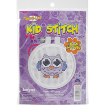 Janlynn/Kid Stitch Mini Counted Cross Stitch Kit 3&quot; Round-Owl (11 Count) - £10.56 GBP