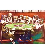 Vintage POKER SYMPATHY Color Lithograph CM Coolidge DOGS Airport Club Se... - £21.35 GBP
