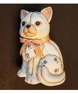 Lefton China Calico Kitty Cat Figurine 6&quot; Porcelain Bisque 1987 Grannyco... - $27.03 CAD