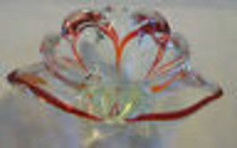 RED AND CLEAR GLASS ASH TRAY OR CANDY DISH - $60.00