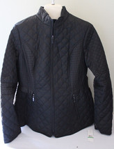 NWT Laundry by Shelli Segal Black Diamond Quilted Designer Jacket Coat L $249 - £115.90 GBP