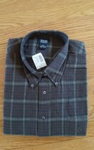 Mens G. H. Bass &amp; Co. Dark Green Blue Red Plaid cotton Long sleeve Shirt... - £10.68 GBP