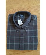 Mens G. H. Bass &amp; Co. Dark Green Blue Red Plaid cotton Long sleeve Shirt... - $18.29 CAD