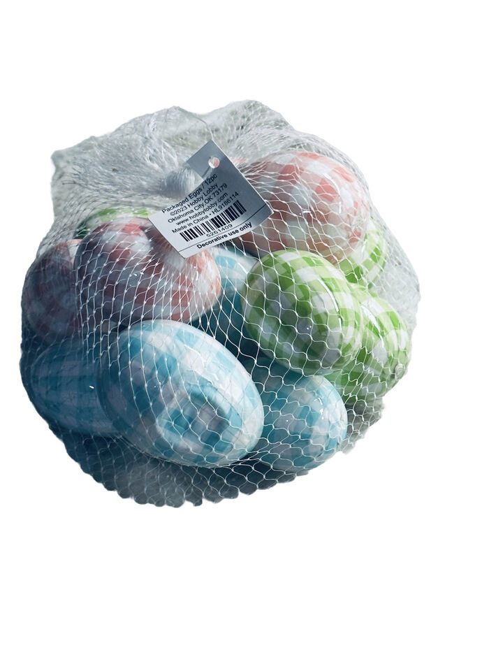 12 Bag Easter Eggs Colorful Plaid 2.5” - $23.46