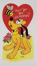 Valentine Card Pluto and The Bee Cute 4&quot; Walt Disney Productions Greeting - £5.49 GBP