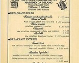 Massimo Da Milano Italian Breakfast Menu Dallas Texas Massimo Albini  - $17.80