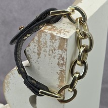 Zara Black Faux Leather Gold Chain Link Bracelet Fashion Jewelry NWOT JB4-13 - $15.00