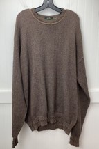 Vintage At Ease Knit Sweater Mens XLT Xlarge Tall Brown Pullover Long Sl... - $15.99