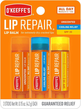Lip Repair Lip Balm for Dry, Cracked Lips, Stick, (Pack of 3: 1 Cooling + 1 Unsc - £12.45 GBP