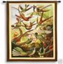 62x41 Trochilus HUMMINGBIRD Floral Tropical Tapestry Wall Hanging - £202.94 GBP