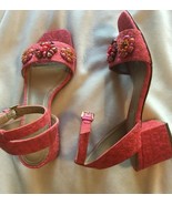 MICHAEL KORS Collection Sam Embellished Block Heel Sandals SZ 37 NEW $450 - $360.10 CAD
