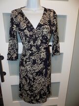 Ann Taylor LOFT Petites Brown Wrap Design Dress Size 2P Women's - $26.10