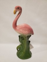 Vintage Pink Flamingo Deco Style Ceramic MCM 9 inch Tall Figurine USA - £38.17 GBP