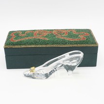 Killarney Crystal Slipper Shoe Green Rhinestone Heart Gold Embellishment Ireland - £15.55 GBP