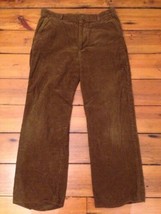 Banana Republic Brown Corduroy Flat Front Trousers 100% Cotton Pants 33/... - $26.99