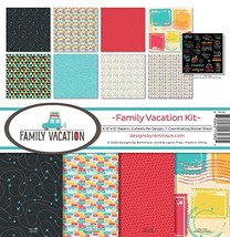 Reminisce Family Vacation Scrapbook Collection Kit Paper Crafts, Multi Color Pal - £9.56 GBP