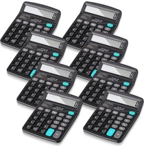 8 Pieces 12-Digit Calculator, Solar Basic Desktop Calculator Large, Black - $728.10 MXN