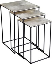 Nesting Tables Cyan Design Irvine Black Raw Nickel Aluminum - £563.48 GBP