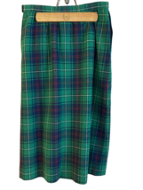 Vintage Pendleton Green Plaid Tartan Macneil 100% Wool Skirt S Mall 28&quot; Waist - £18.69 GBP