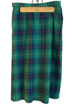 Vintage PENDLETON  Green Plaid TARTAN MACNEIL  100% Wool Skirt SMall 28&quot;... - $23.76