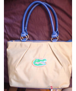 VALANG NCAA FLORIDA GATORS LARGE PURSE TAN W/BLUE HANDLE GATOR LOGO NEW - £17.95 GBP