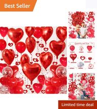 30-Piece Romantic Heart Balloon Set with Streamers - For Perfect Wedding... - $15.79
