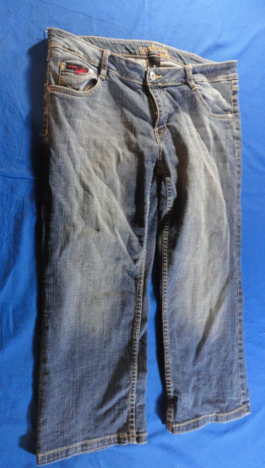 DISCONTINUED SOUTHPOLE JEANS STRAIGHT LEG FIT BLUE DENIM WASH PANTS WOME... - $33.65