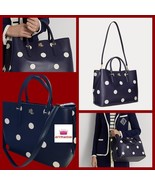$550 Ralph Lauren Polka-Dot Dot Large Marcy Dryden Satchel Tote Handbag ... - £276.62 GBP