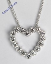 18k White Gold 16 Stone Round Diamond Heart Pendant (1.01 Ct G VS Clarity) - £1,541.53 GBP