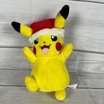 WCT Pokemon Pikachu Plush With Santa Hat Holiday Christmas 9&quot; - £8.78 GBP