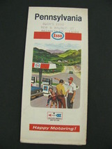 Vintage Pennsylvania Road Map Esso Discover America Oil/Gas Company - $9.89