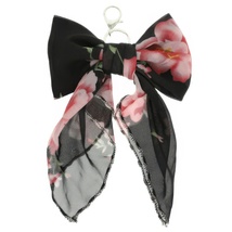  Rose Bloom Scarf Bow Bag Charm Keychain - $22.55