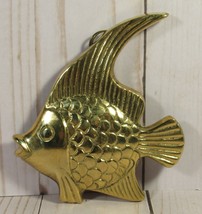 Brass Fish Wall Hanging Nautical 4&quot; x 3.5&quot; No Tarnish. - £8.60 GBP